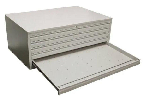 Craft Flat File Cabinet , 21"h x 44"w x 33"d , 5 Drawers , Grey Craft Flat File Cabinet , 21"h x 44"w x 33"d , 5 Drawers , Grey