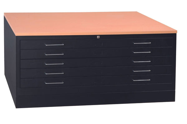 Craft Flat File Cabinet , 21"h x 44"w x 33"d , 5 Drawers , Black Craft Flat File Cabinet , 21"h x 44"w x 33"d , 5 Drawers , Black