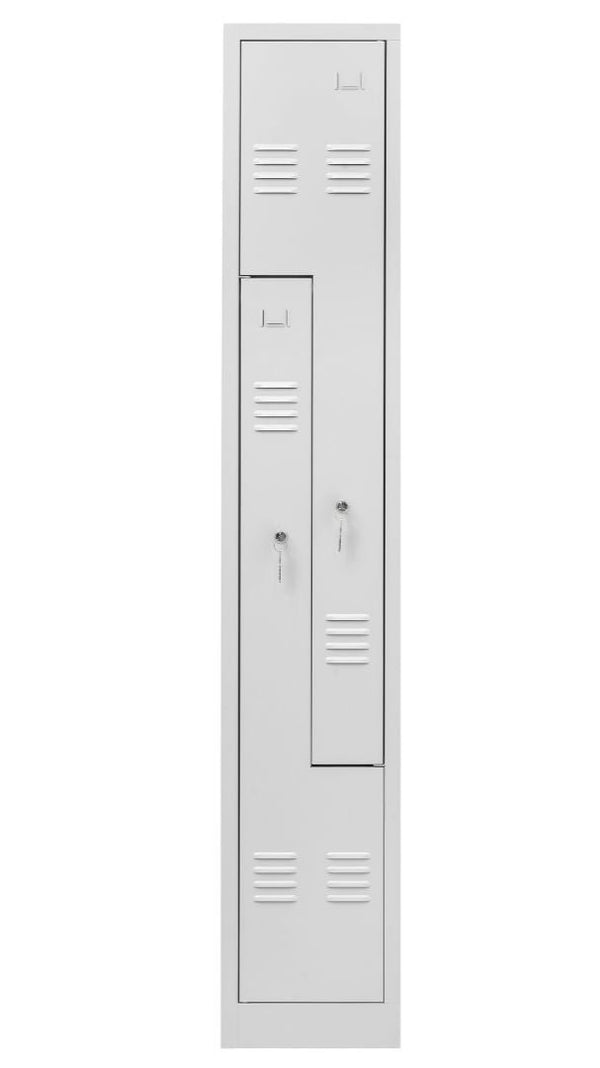 Craft Locker , Z Type , Double Tier , Single Stack , 2 x 1 , 71"h x 16"w x 20"d , Grey Door , Grey Frame Craft Locker , Z Type , Double Tier , Single Stack , 2 x 1 , 71"h x 16"w x 20"d , Grey Door , Grey Frame