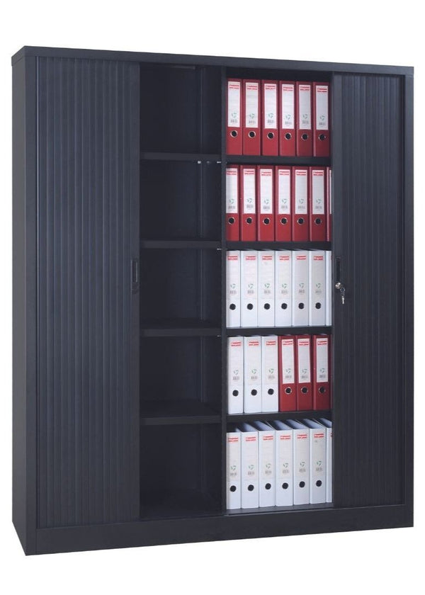 Craft Tambour Door Cabinet , 78"h x 47"w x 18"d , Black Craft Tambour Door Cabinet , 78"h x 47"w x 18"d , Black