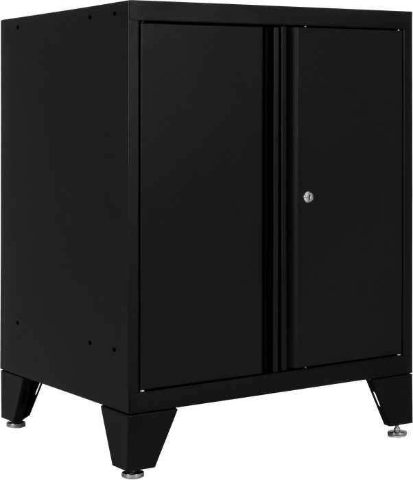 Prestige 4 Piece Cabinet Set with Tall Cabinet, Wall Cabinet, Base Cabinet, Black/Black