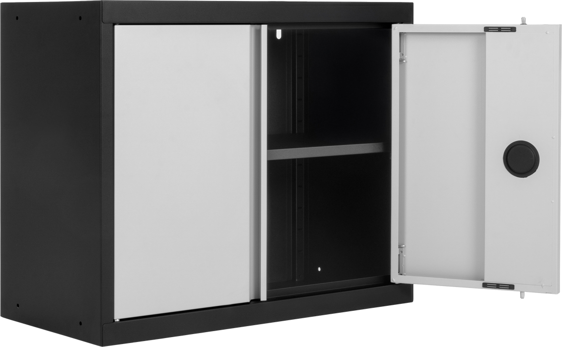 Prestige 4 Piece Cabinet Set with Tall Cabinet, Wall Cabinet, Tool Cabinet, Black/Grey