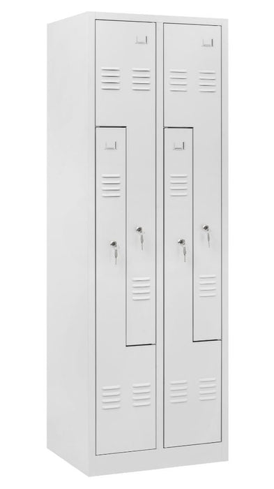 Craft Locker , Z Type , Double Tier , Double Stack , 2 x 4 , 71"h x 31"w x 20"d , Grey Door , Grey Frame