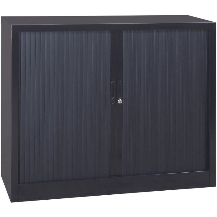 Craft Tambour Door Cabinet , 39"h x 39"w x 18"d , Black