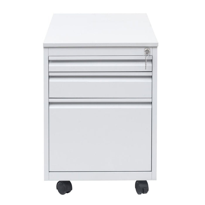 Craft Mobile Pedestal , 24"h x 18"w x 31"d , Grey , 2+1 , ( 1 deep + 1 shallow + 1 pen drawer )