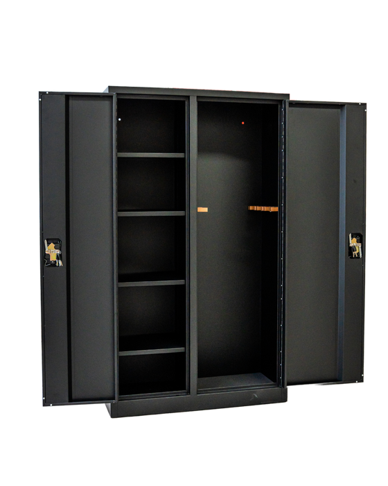 Craft Gun Security Cabinet , Double Door , 55"h x 32"w x 10"d , Black