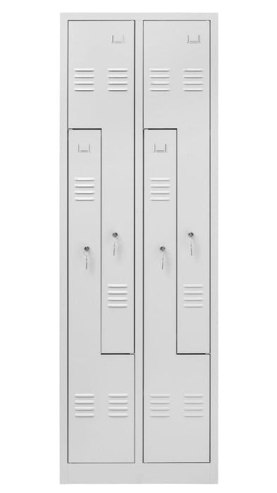 Craft Locker , Z Type , Double Tier , Double Stack , 2 x 4 , 71"h x 31"w x 20"d , Grey Door , Grey Frame