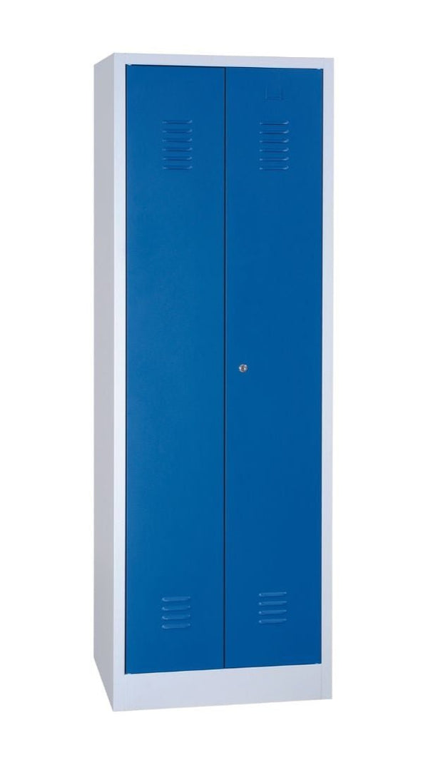 Craft Storage Cabinet , 71"h x 32"w x 20"d , Blue Door , Grey Frame