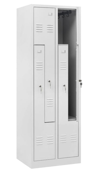 Craft Locker , Z Type , Double Tier , Double Stack , 2 x 4 , 71"h x 31"w x 20"d , Grey Door , Grey Frame