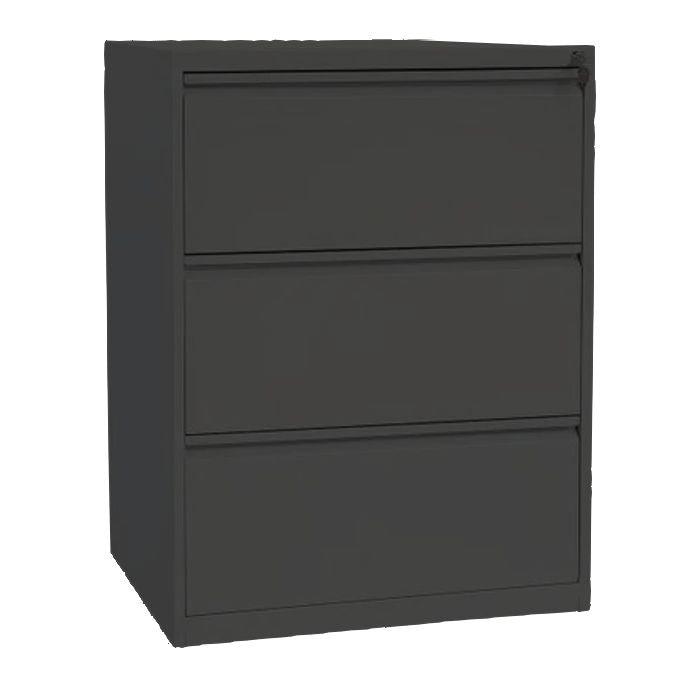 Craft Lateral File Cabinet , 40"h x 47"w x 18"d , 3 Drawers , Black