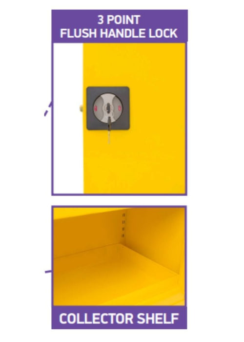 Craft Chemical Storage Cabinet , 71"h x 36"w x 18"d , Yellow