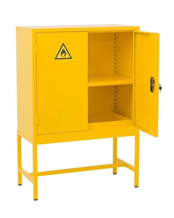 Craft Chemical Storage Cabinet , 35"h x 36"w x 18"d , Yellow