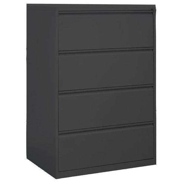 Craft Lateral File Cabinet , 52"h x 31"w x 18"d , 4 Drawers , Black