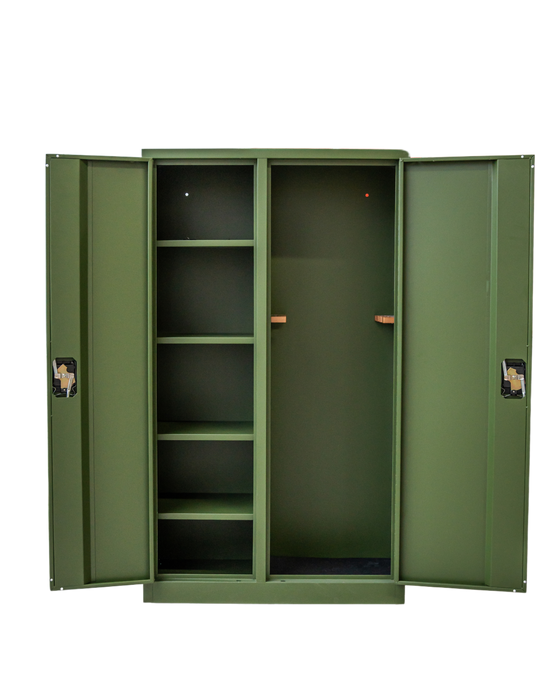 Craft Gun Security Cabinet , Double Door , 55"h x 32"w x 10"d , Green