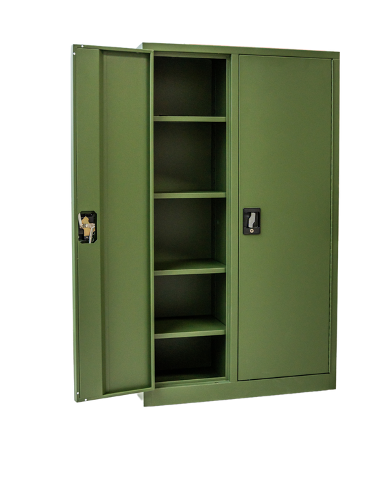 Craft Gun Security Cabinet , Double Door , 55"h x 32"w x 10"d , Green