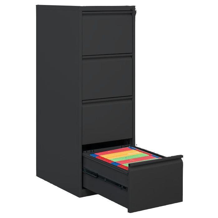 Craft Vertical File Cabinet , 52"h x 16"w x 24"d , 4 Drawers , Black