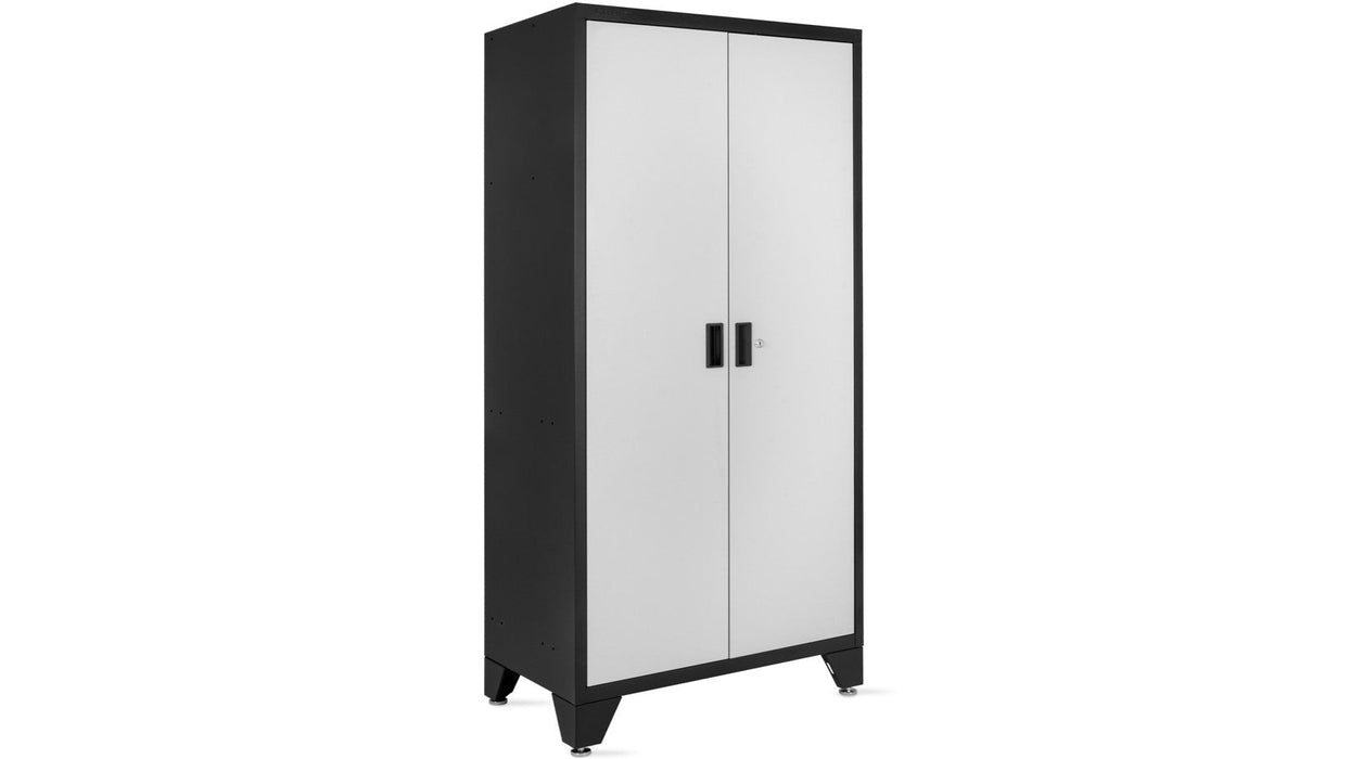 Superior 9 Piece Cabinet Set with Tall Cabinet, Wall Cabinet, Base Cabinet,Tool Cabinet Black/Grey