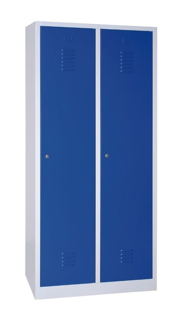 Craft Locker , Single Tier , Double Stack , 1 x 2 , 71"h x 31"w x 20"d , Blue Door , Grey Frame