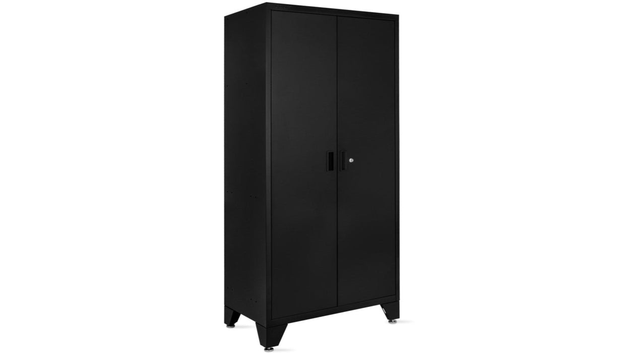 Superior 9 Piece Cabinet Set with Tall Cabinet, Wall Cabinet, Tool Cabinet, Black/Black