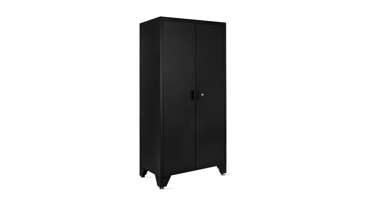 Superior 9 Piece Cabinet Set with Tall Cabinet, Wall Cabinet, Base Cabinet, Tool Cabinet, Black/Black