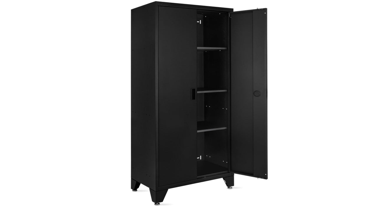 Superior 9 Piece Cabinet Set with Tall Cabinet, Wall Cabinet, Tool Cabinet, Black/Black