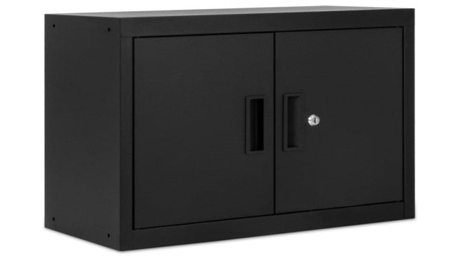 CRFT-S007171.B/B Superior 9 Piece Cabinet Set with Tall Cabinet, Wall Cabinet, Base Cabinet, Black/Black