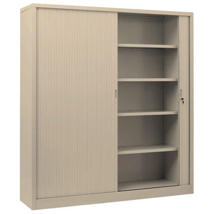 Craft Tambour Door Cabinet , 78"h x 39"w x 18"d , Beige